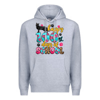 Heather Grey happy 100th days of school cat Premium Hoodie - Artiststas
