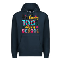 Navy happy 100th days of school cat Premium Hoodie - Artiststas