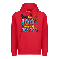 Red happy 100th days of school cat Premium Hoodie - Artiststas