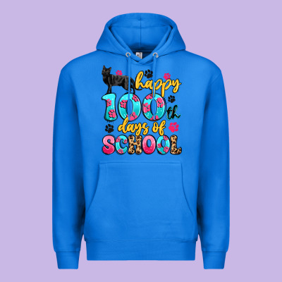 Happy 100th Days Of School Cat Premium Hoodie Designed By Artiststas