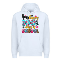 White happy 100th days of school cat Premium Hoodie - Artiststas