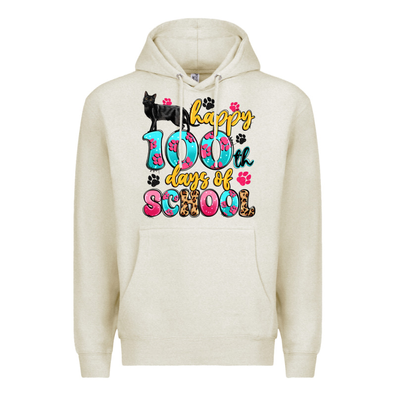 Happy 100th Days Of School Cat Premium Hoodie by Artiststas | Teevron
