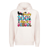 Pale Pink happy 100th days of school cat Premium Hoodie - Artiststas