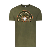 Vintage Olive camouflage gnomes rainbow Vintage Tee - Artiststas