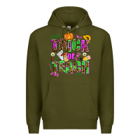 Army Green trick or teach Premium Hoodie - AdoDesignShop