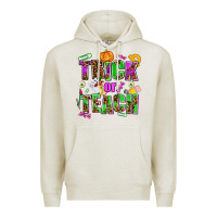 Oatmeal Heather trick or teach Premium Hoodie - AdoDesignShop