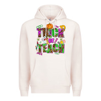 Pale Pink trick or teach Premium Hoodie - AdoDesignShop