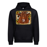 Black red angus cowhide sunflower Urban Hoodie - JahusDesignShop