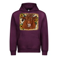 Mauve Wine red angus cowhide sunflower Urban Hoodie - JahusDesignShop