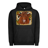 Pigment Black red angus cowhide sunflower Urban Hoodie - JahusDesignShop