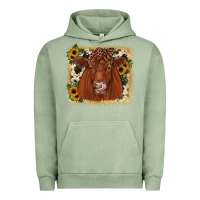 Pigment Oil Green red angus cowhide sunflower Urban Hoodie - JahusDesignShop