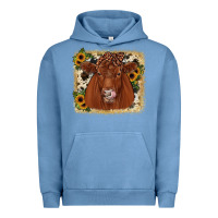 Red Angus Cowhide Sunflower Urban Hoodie | Teevron
