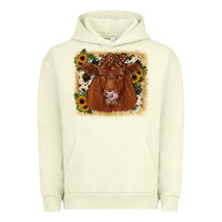 Pigment Pistachio red angus cowhide sunflower Urban Hoodie - JahusDesignShop