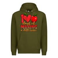 Army Green 100 days of making a difference Premium Hoodie - Artiststas