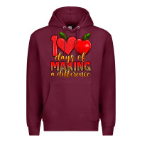 Burgundy 100 days of making a difference Premium Hoodie - Artiststas