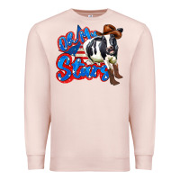 Pale Pink oh my stars cow Premium Sweatshirt - Zillion Design Studio