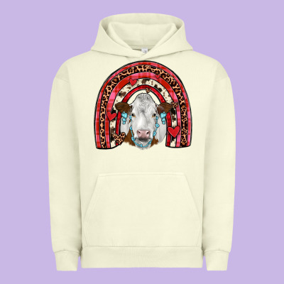 Valentines Simmental  Rainbow Urban Hoodie Designed By Jahusdesignshop