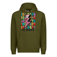 Army Green 100 days of school Premium Hoodie - Artiststas