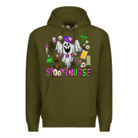 Army Green spooky nurse Premium Hoodie - AdoDesignShop