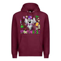Burgundy spooky nurse Premium Hoodie - AdoDesignShop