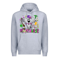 Heather Grey spooky nurse Premium Hoodie - AdoDesignShop