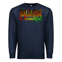 Navy black is beautiful juneteenth Premium Sweatshirt - texasbilliewilder