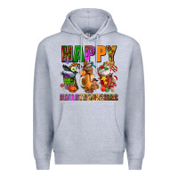 Heather Grey happy hallothanksmas Premium Hoodie - AdoDesignShop