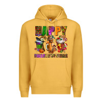 Mustard happy hallothanksmas Premium Hoodie - AdoDesignShop