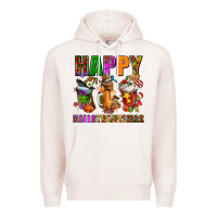 Pale Pink happy hallothanksmas Premium Hoodie - AdoDesignShop
