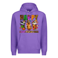Purple happy hallothanksmas Premium Hoodie - AdoDesignShop