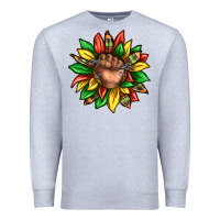 Heather Grey black history sunflower Premium Sweatshirt - texasbilliewilder