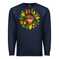 Navy black history sunflower Premium Sweatshirt - texasbilliewilder
