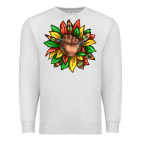 Oatmeal Heather black history sunflower Premium Sweatshirt - texasbilliewilder