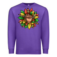 Purple black history sunflower Premium Sweatshirt - texasbilliewilder