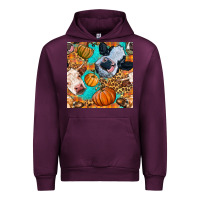 Mauve Wine autumn cows seamless pattern Urban Hoodie - BundleAndBundleShop