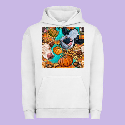 Autumn Cows Seamless Pattern Urban Hoodie Designed By Bundleandbundleshop