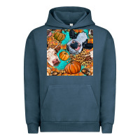 Pigment Midnight Navy autumn cows seamless pattern Urban Hoodie - BundleAndBundleShop