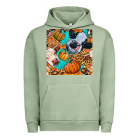 Pigment Oil Green autumn cows seamless pattern Urban Hoodie - BundleAndBundleShop