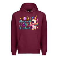 Burgundy 100 magical days of school Premium Hoodie - Artiststas