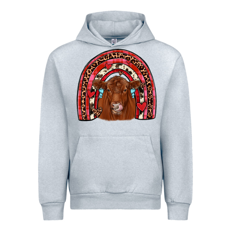 Valentines Red Angus Rainbow Urban Hoodie by JahusDesignShop | Teevron