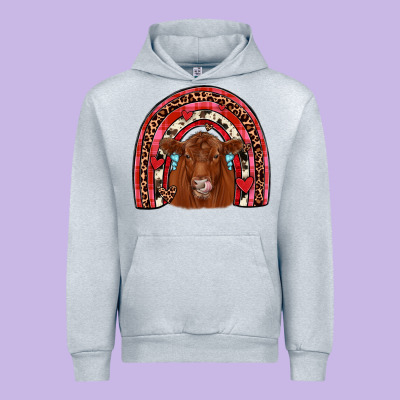 Valentines Red Angus Rainbow Urban Hoodie Designed By Jahusdesignshop