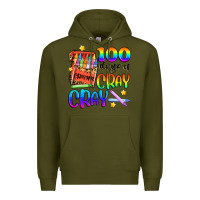 Army Green 100 days of cray cray Premium Hoodie - Artiststas