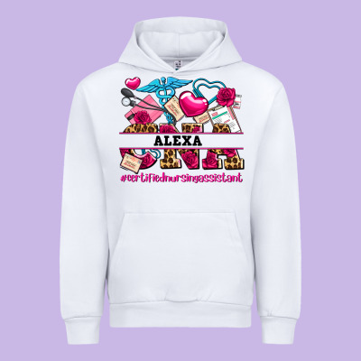 Costom Name Valentines Day Cna Certified Nursing Urban Hoodie Designed By Adodesignshop
