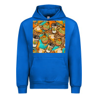 Cobalt autumn cupcakes seamless pattern Urban Hoodie - BundleAndBundleShop