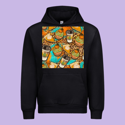 Autumn Cupcakes Seamless Pattern Urban Hoodie Designed By Bundleandbundleshop