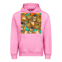 Fuchsia Pink autumn cupcakes seamless pattern Urban Hoodie - BundleAndBundleShop