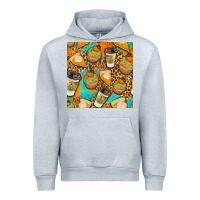Heather Grey autumn cupcakes seamless pattern Urban Hoodie - BundleAndBundleShop