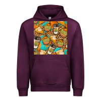 Mauve Wine autumn cupcakes seamless pattern Urban Hoodie - BundleAndBundleShop