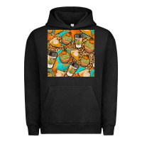 Pigment Black autumn cupcakes seamless pattern Urban Hoodie - BundleAndBundleShop