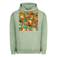 Pigment Oil Green autumn cupcakes seamless pattern Urban Hoodie - BundleAndBundleShop